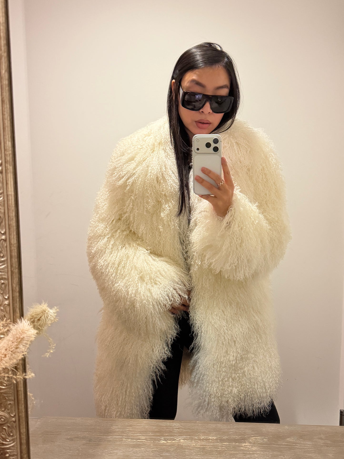 Carrie Shearling Midi Coat