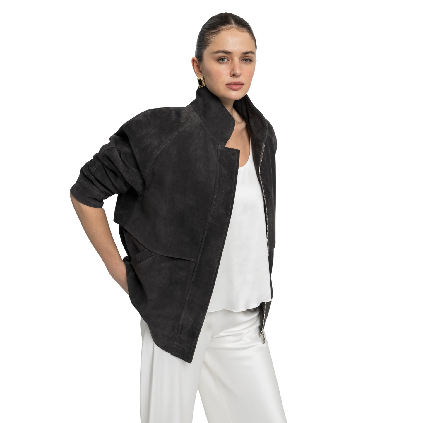 Remy Suede Bomber Jacket