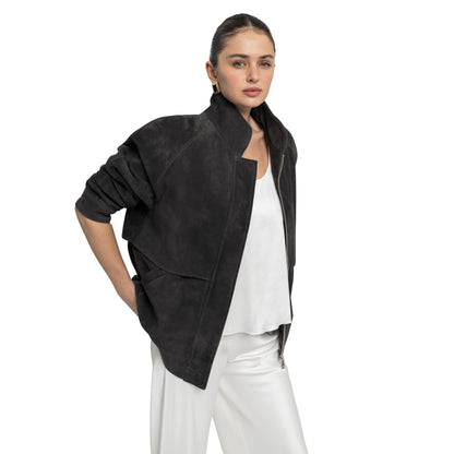 Remy Suede Bomber Jacket