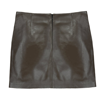 Alara Leopard Leather Skirt