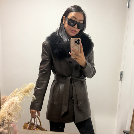 Mindy Midi Leather Jacket