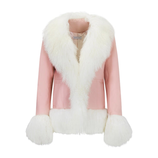 Dorothy Leather Shearling Coat Short Classic