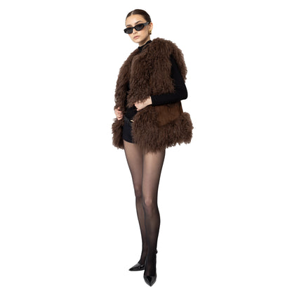 Dorothy Suede Shearling Vest