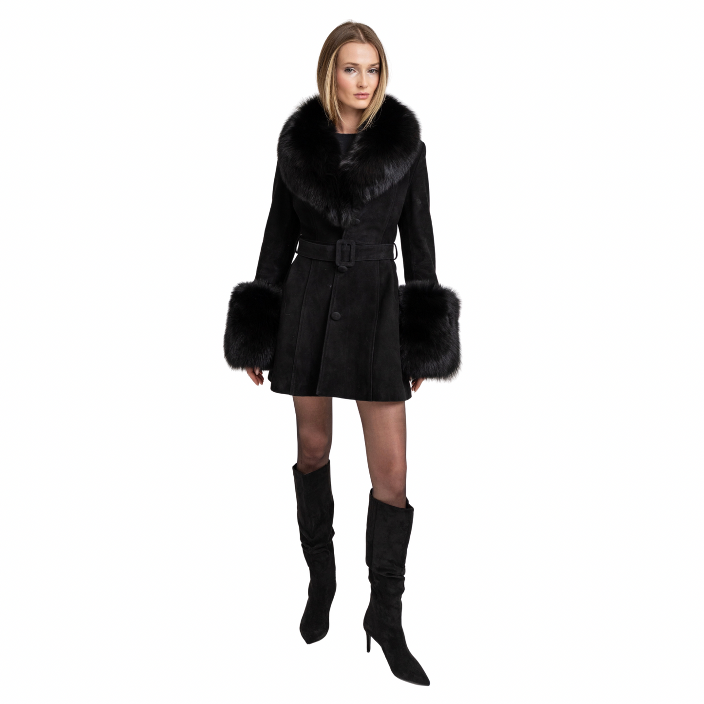Roxy Suede Shearling Coat