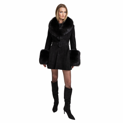 Roxy Suede Shearling Coat