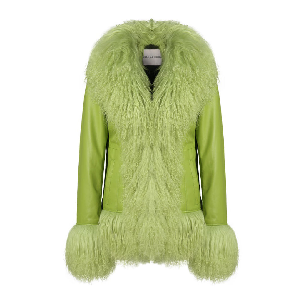 Dorothy Leather Shearling Coat Short Classic