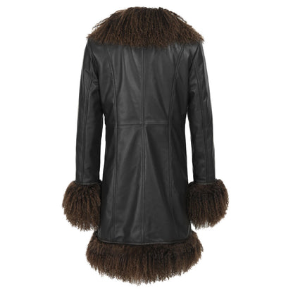 Dorothy Leather Shearling Midi Coat