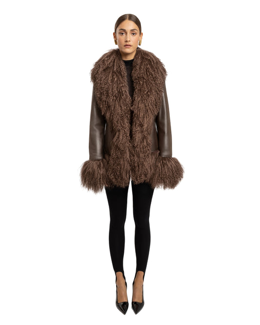 Dorothy Leather Shearling Coat