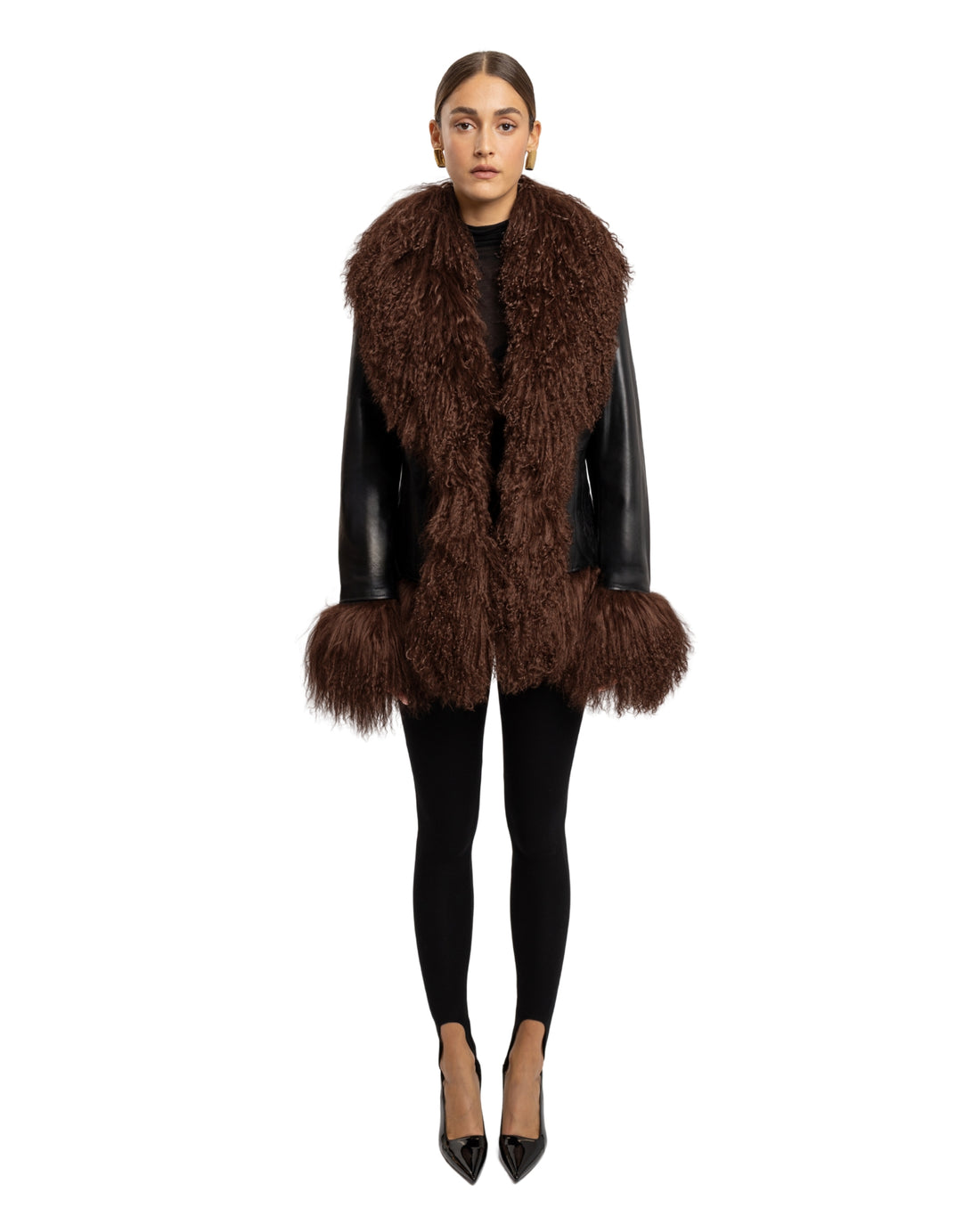 Dorothy Leather Shearling Coat