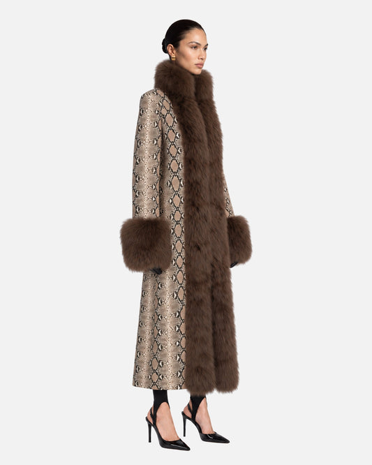 Delphine Python Coat, model side view