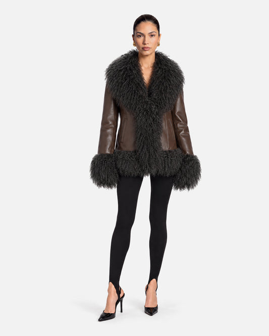 Dorothy Leather Shearling Coat