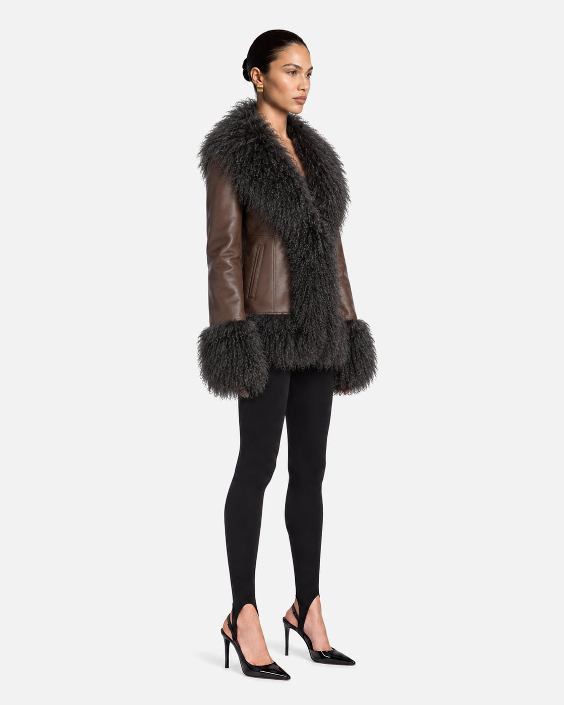 Dorothy Leather Shearling Coat