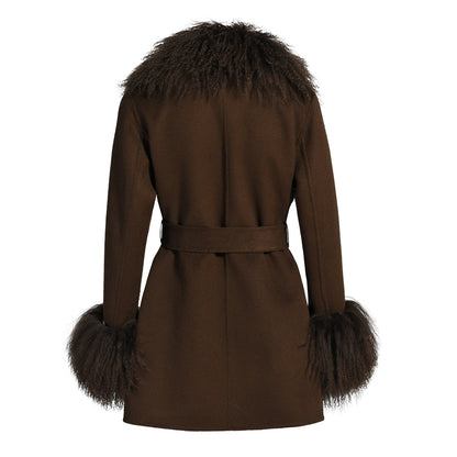 Inez Midi Cashmere Shearling Coat