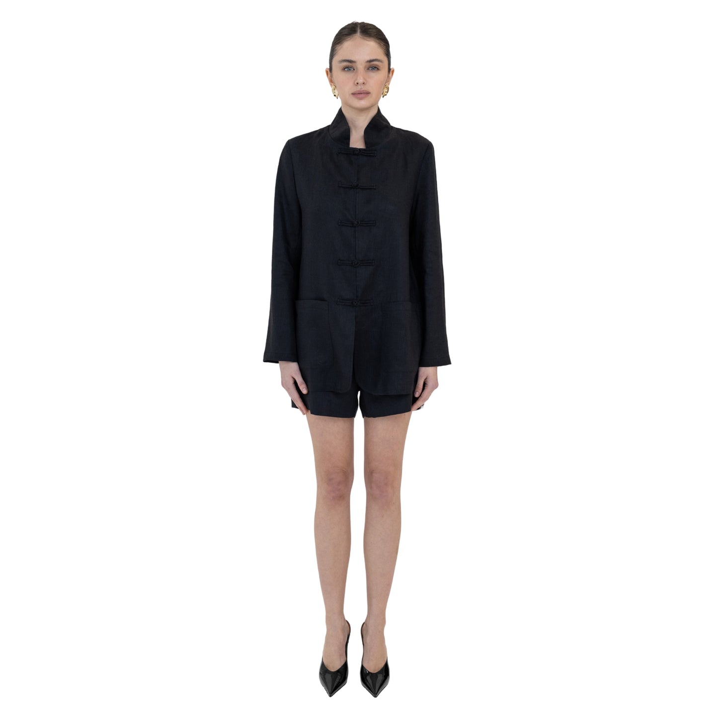 Sylvie Linen Mandarin Jacket