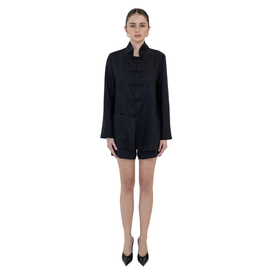 Sylvie Linen Mandarin Jacket