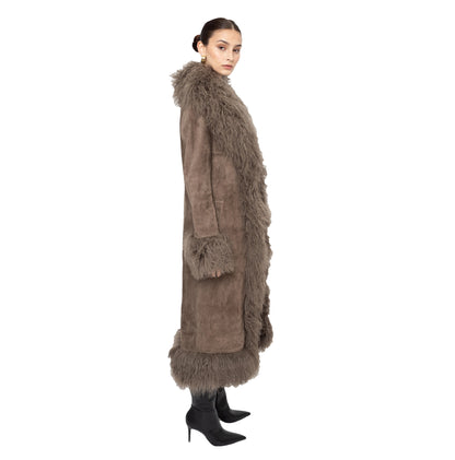Dorothy Suede Maxi Coat
