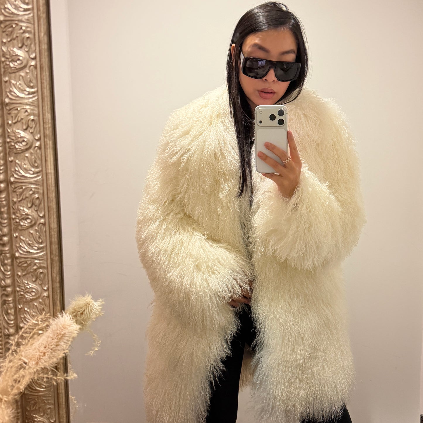 Carrie Shearling Midi Coat