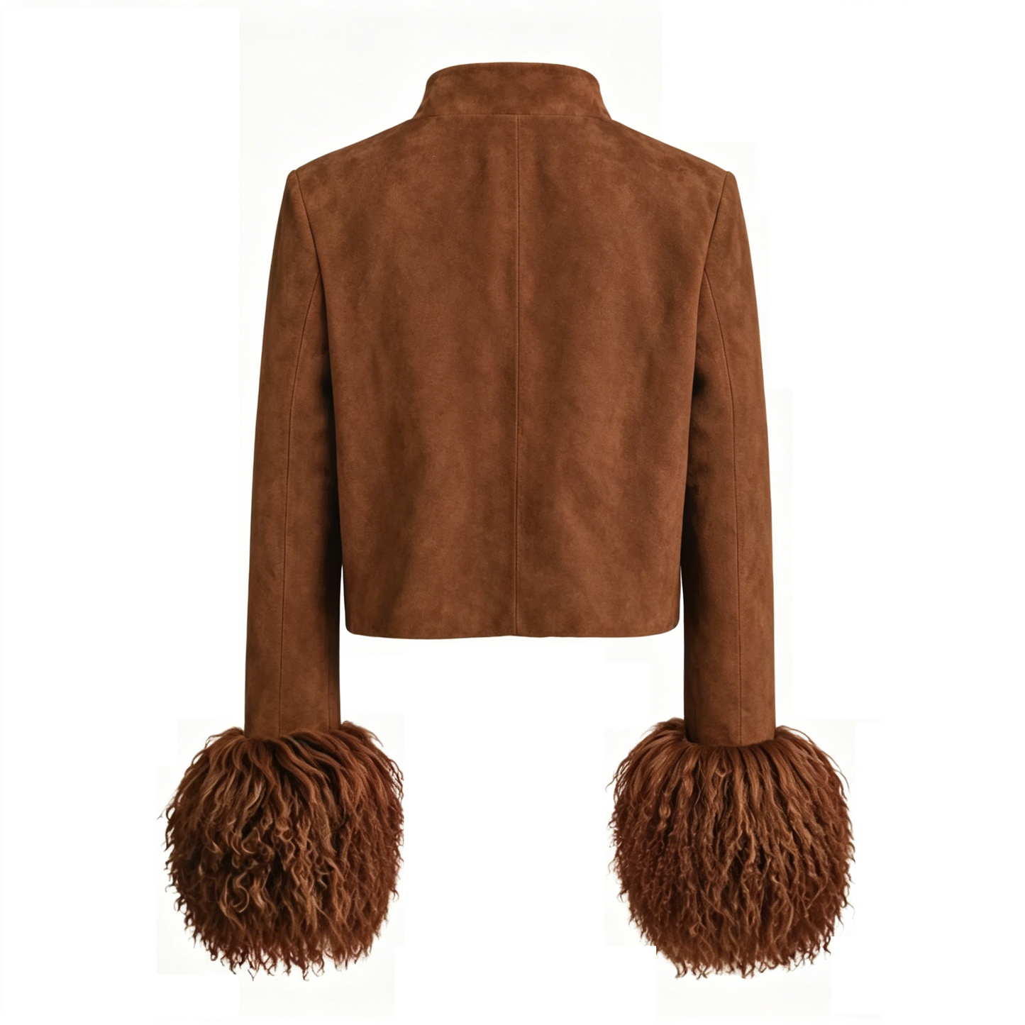 Leighton Shearling Trim Suede Jacket