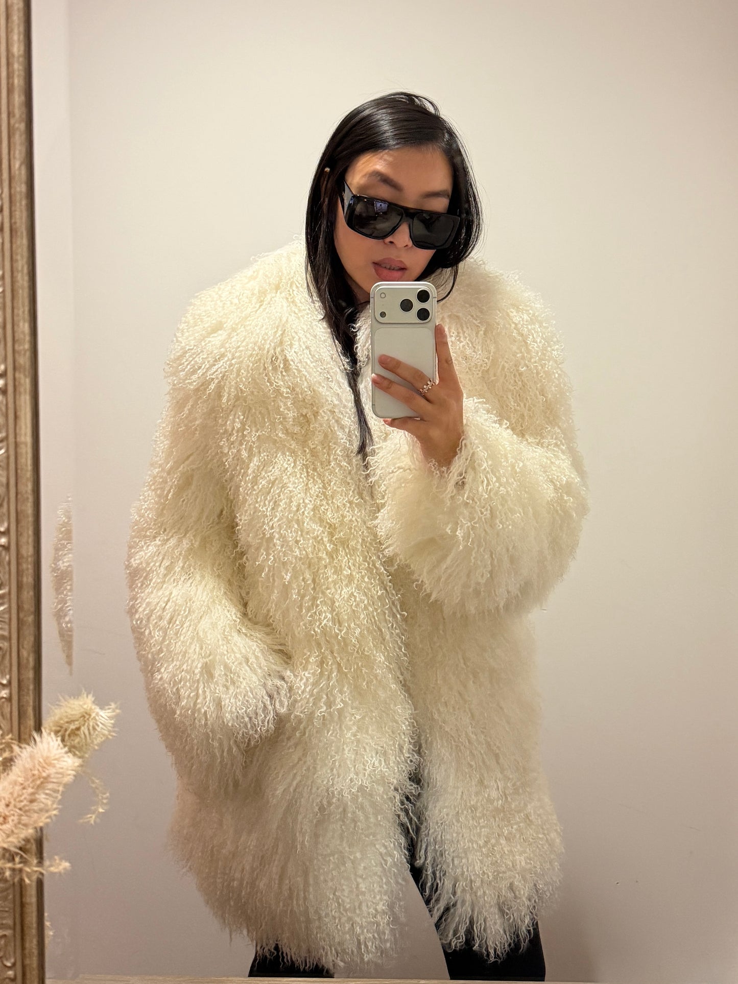 Carrie Shearling Midi Coat