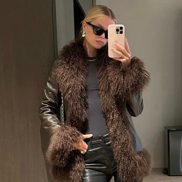 Dorothy Leather Shearling Coat