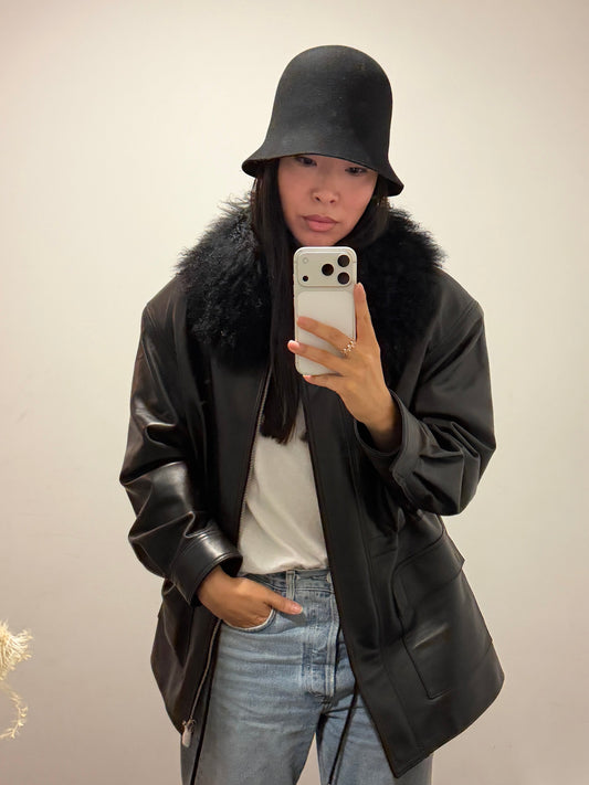 Allegra Leather Field Jacket