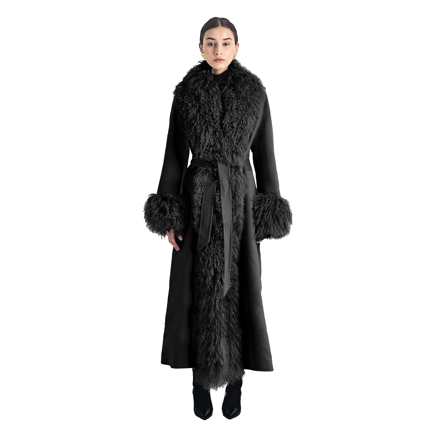 Inez Suede Shearling Coat