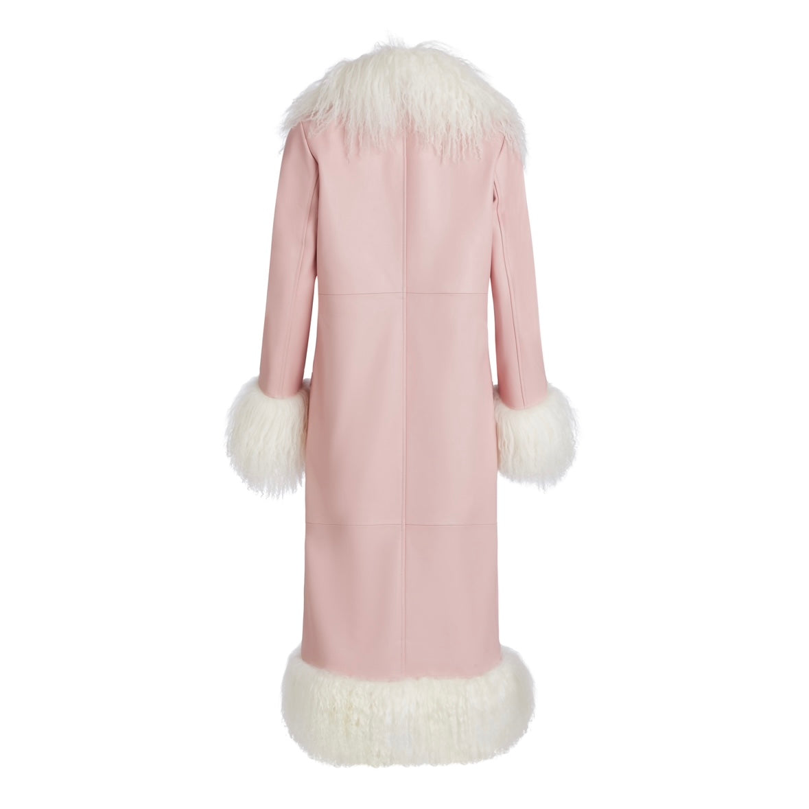 Pink fur trim coat hot sale