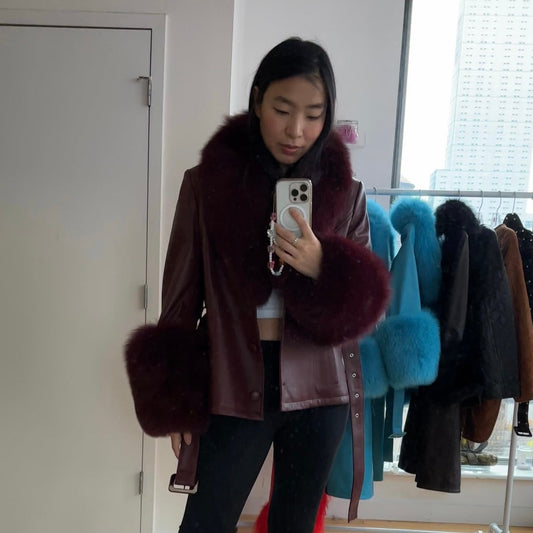 Zoey Leather Fur Coat