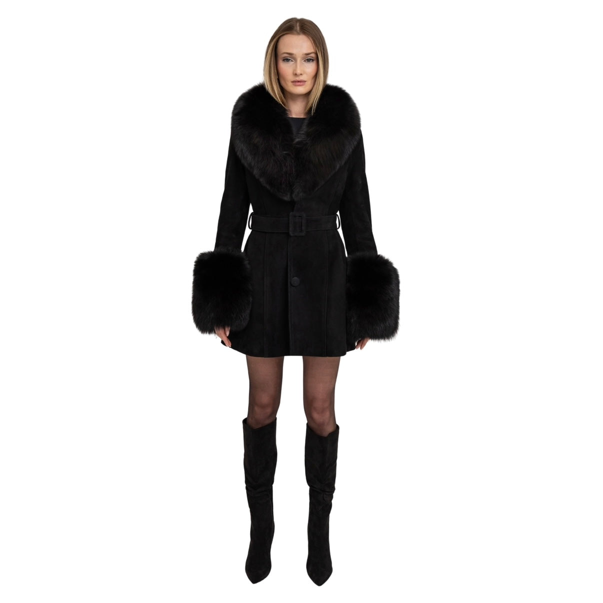 Roxy Shearling Suede Coat