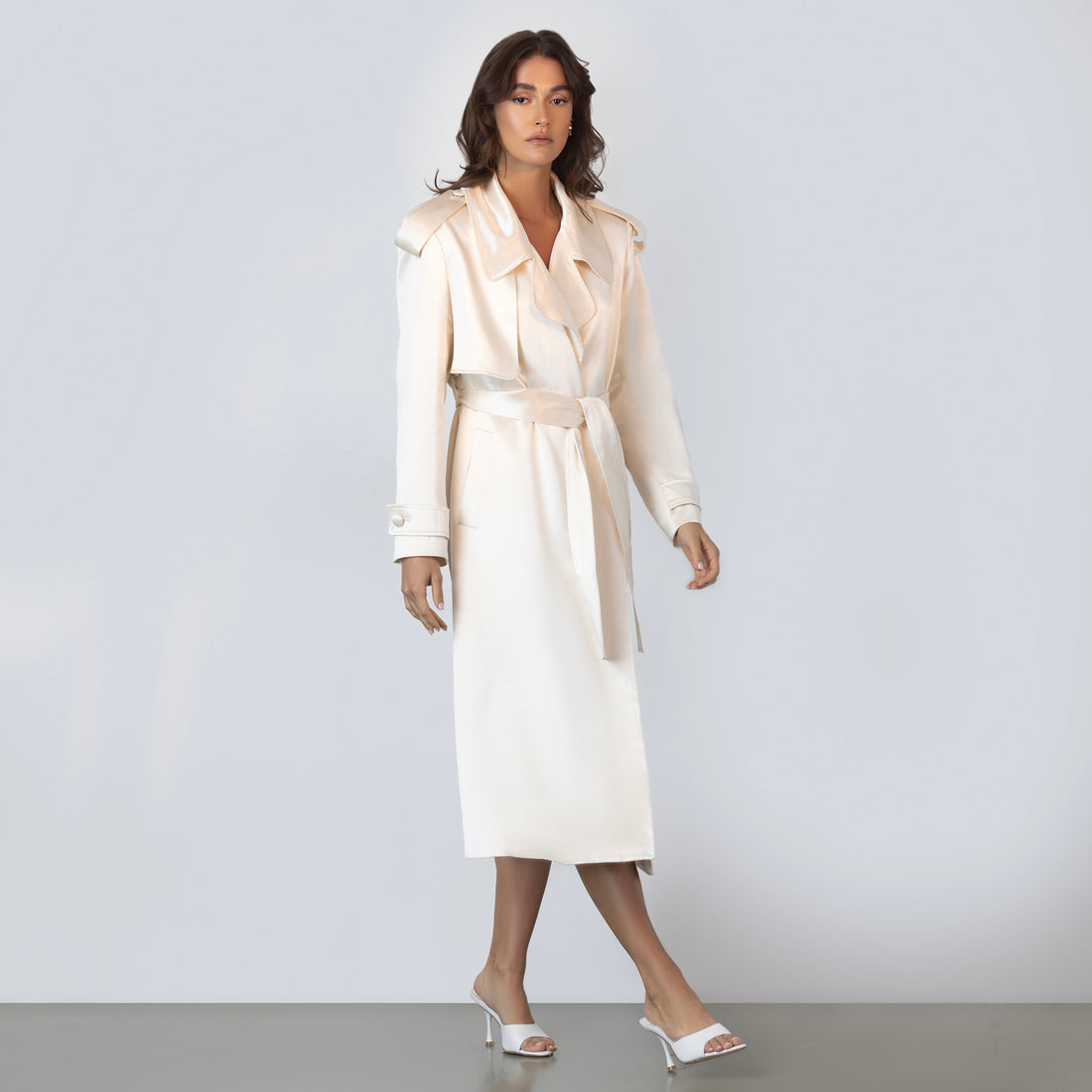 Olivia Satin Trench Coat