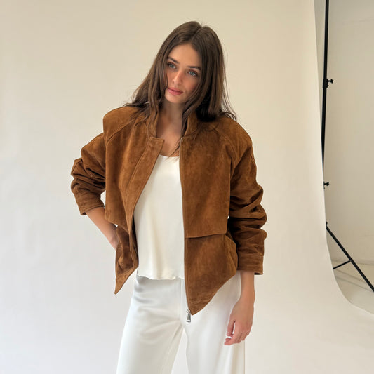 Remy Suede Bomber Jacket