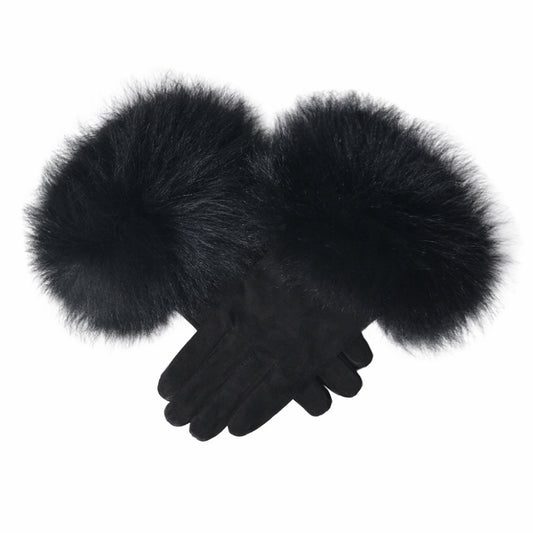 Dawson Shearling Trim Suede Gloves