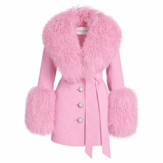 Mimi Cashmere Shearling Midi Coat