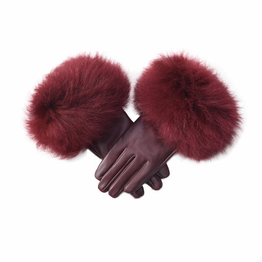 Dawson Shearling Trim Leather Gloves