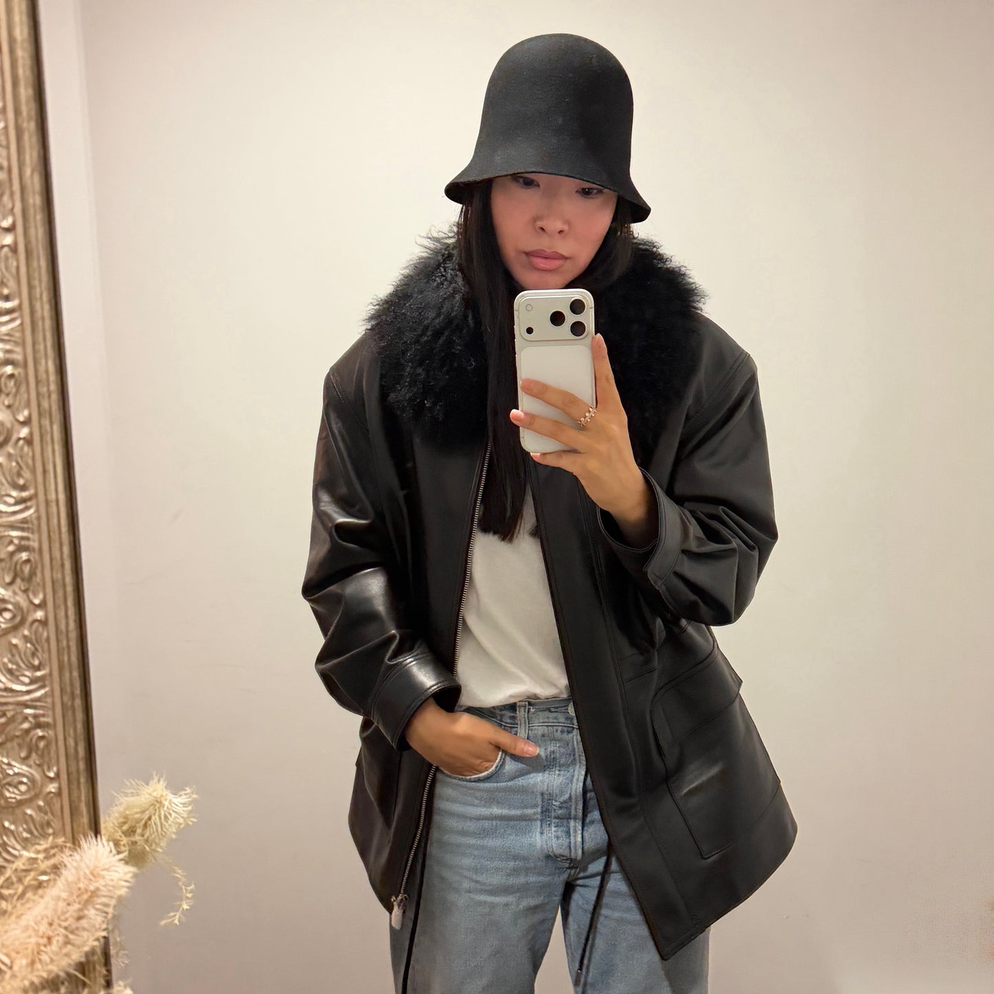 Allegra Leather Field Jacket