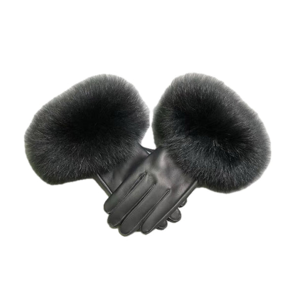 Dawson Shearling Trim Leather Gloves – SUSANNA CHOW