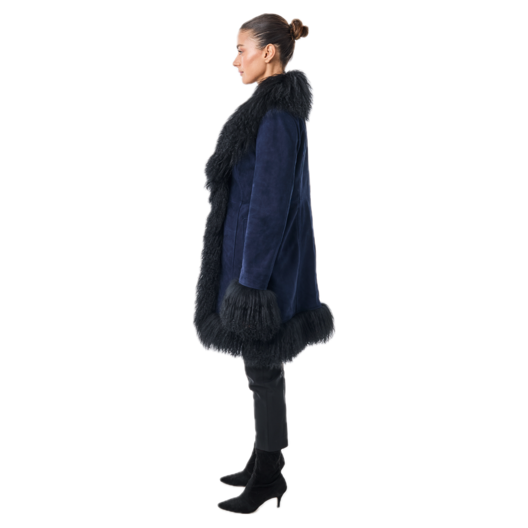Navy midi coat online