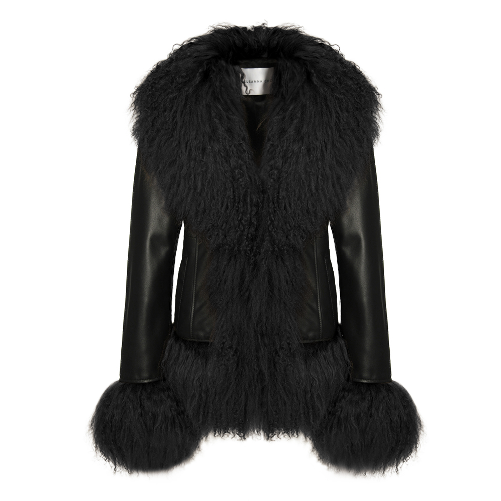 Dorothy Leather Shearling Coat Short Classic
