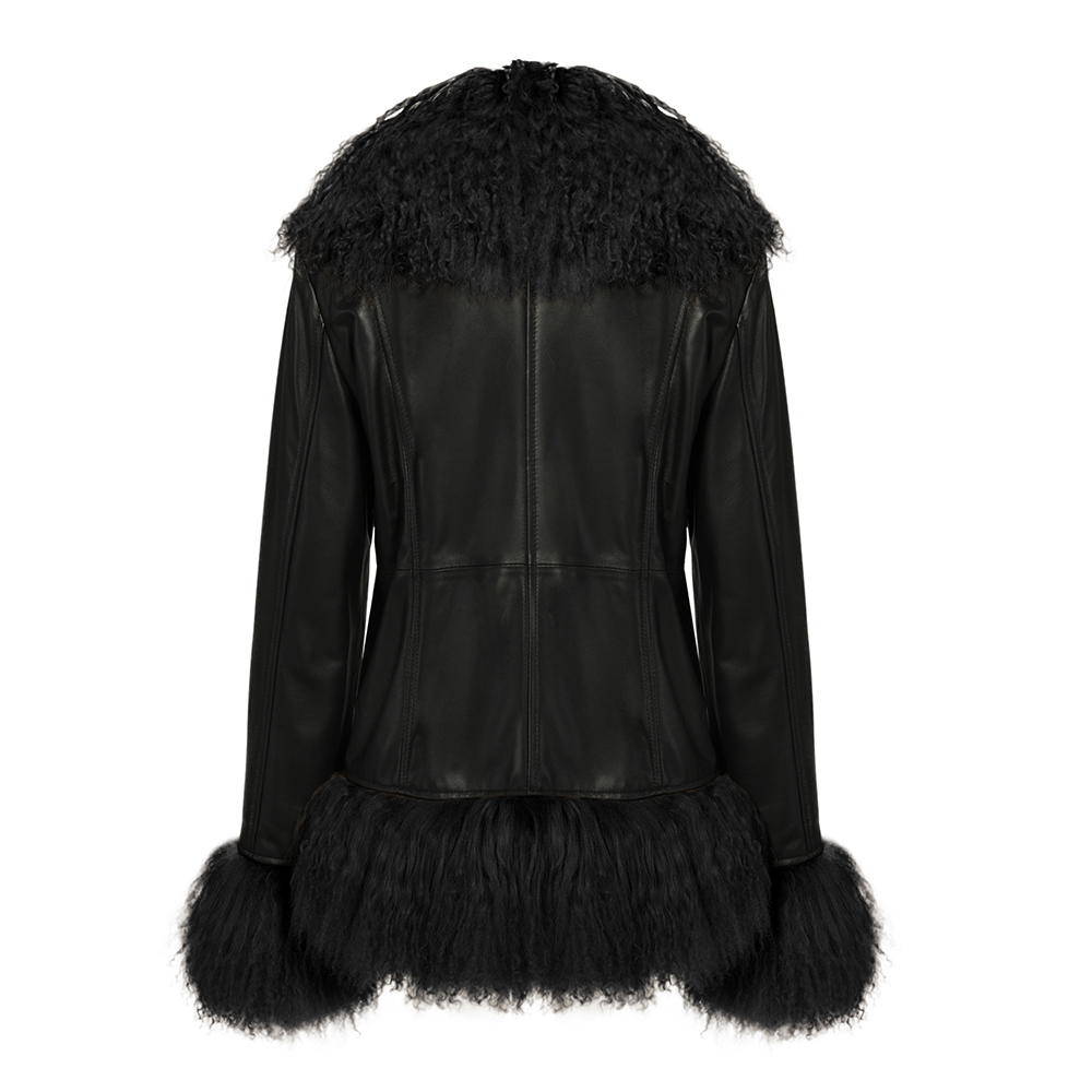 Dorothy Leather Shearling Coat Short Classic