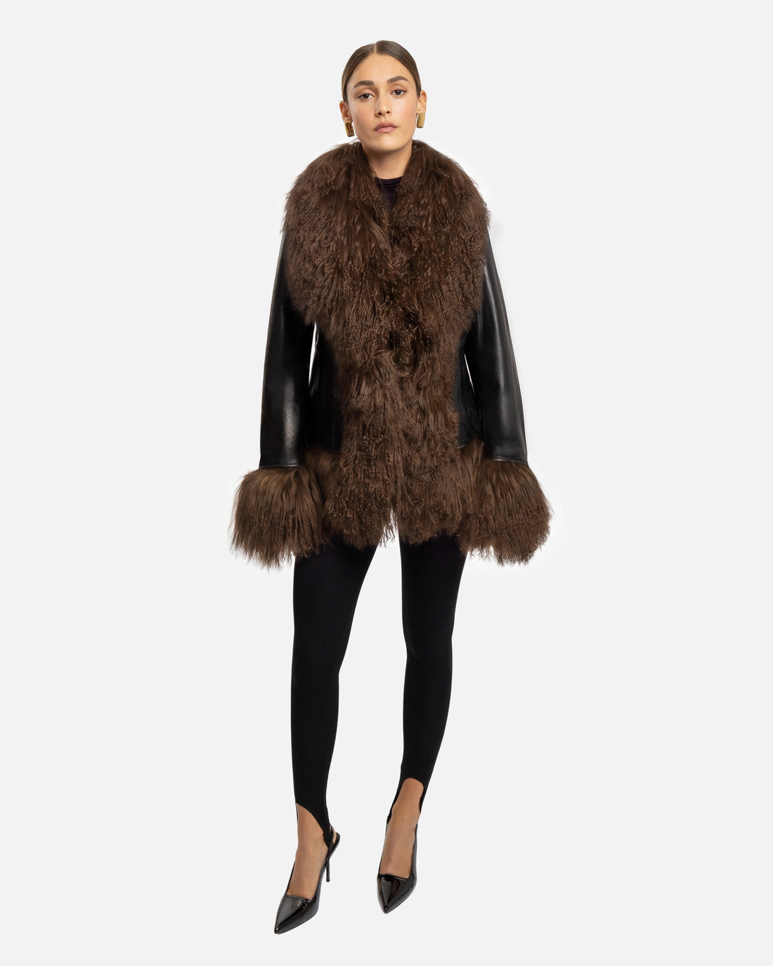 Dorothy Leather Shearling Coat