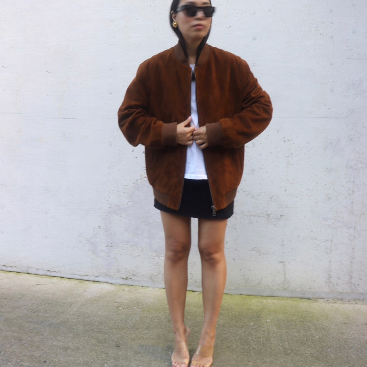 Constance Suede Bomber Jacket