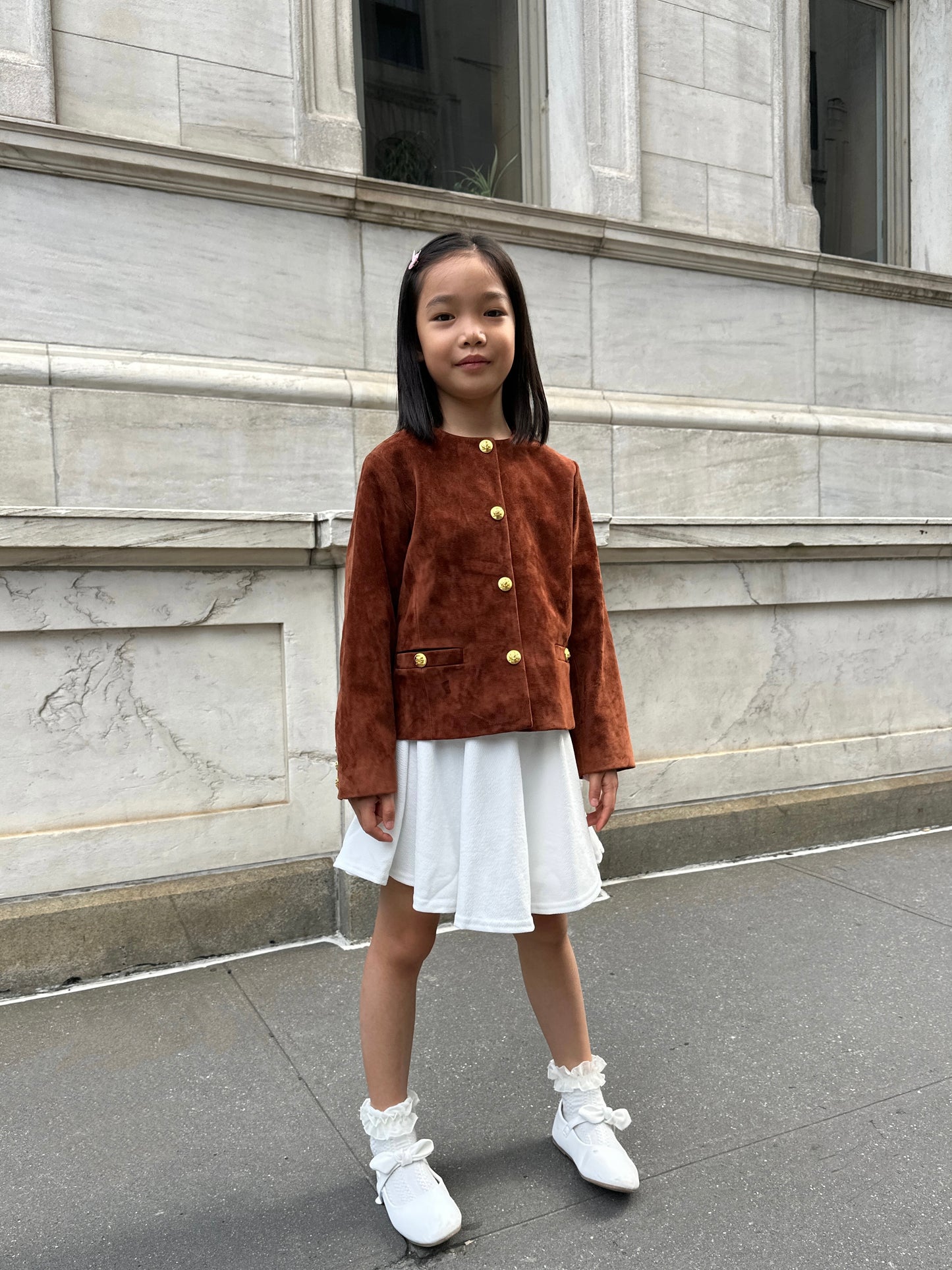 Mini Tessa Suede Bomber Jacket