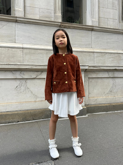 Mini Tessa Suede Bomber Jacket