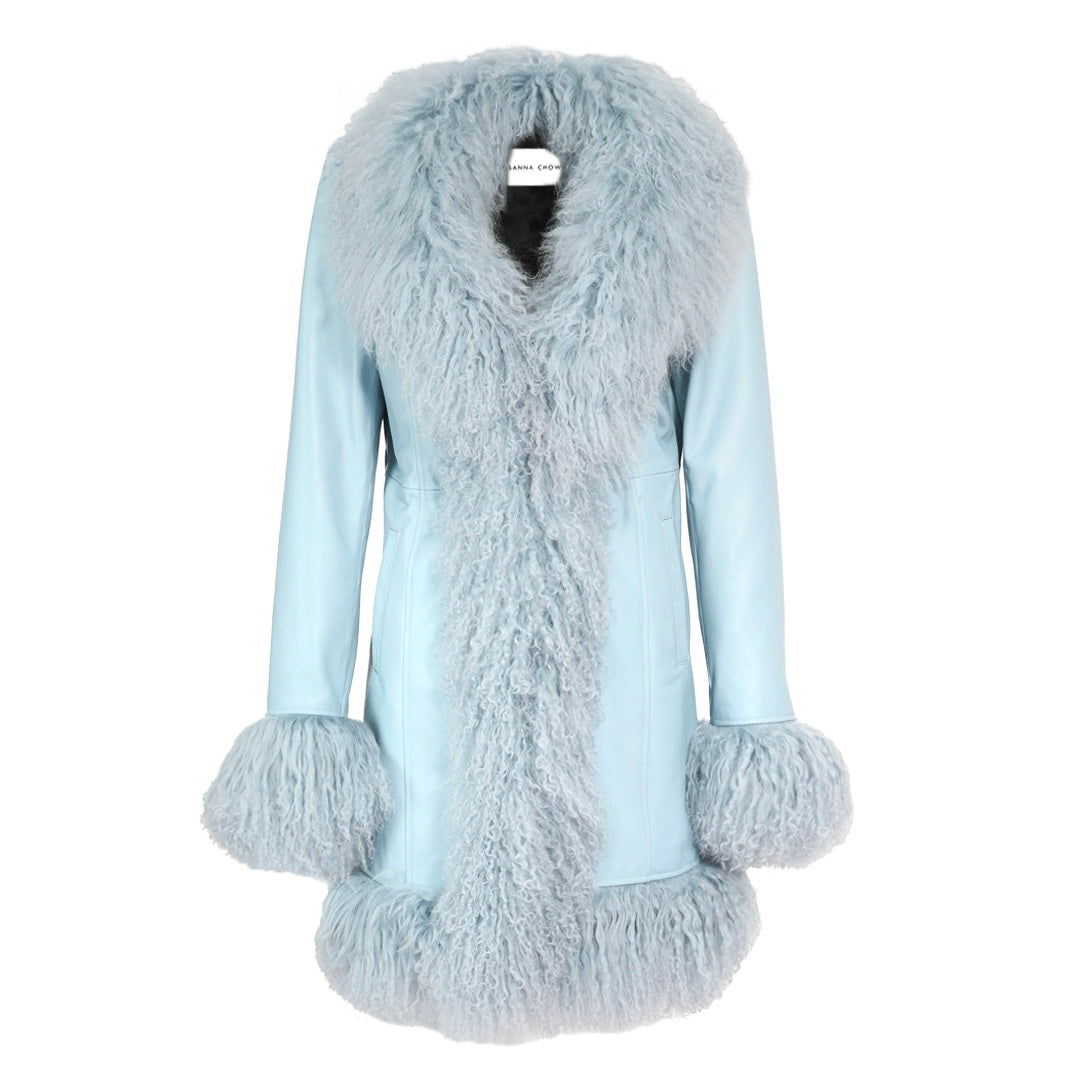 Dorothy Leather Shearling Coat Short Classic