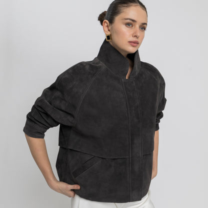 Remy Suede Bomber Jacket