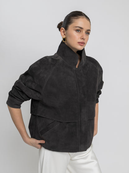 Remy Suede Bomber Jacket