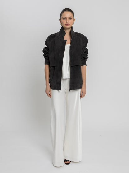 Remy Suede Bomber Jacket