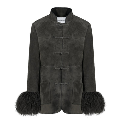 Sylvie Suede Mandarin Jacket