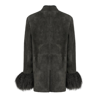 Sylvie Suede Mandarin Jacket
