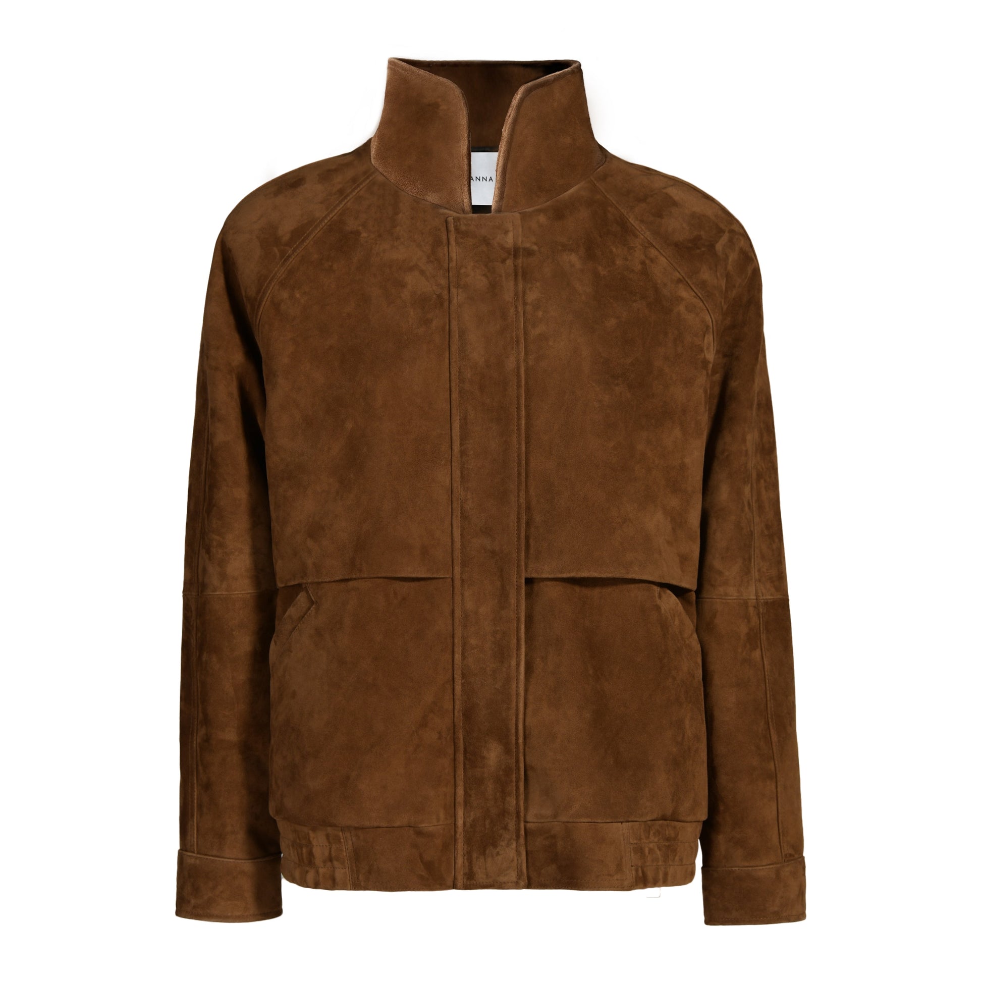 Remy Suede Bomber Jacket in Caramel